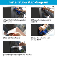 8x Black Pillar Post Cover Trims Suitable For Honda Civic Sedan 2012-2015