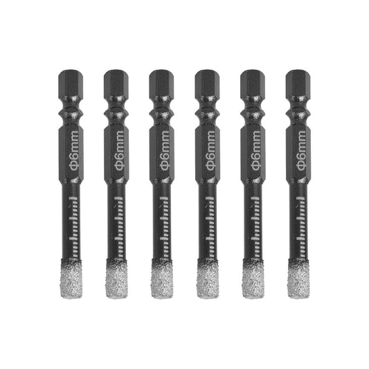 5x Dry Diamond Drill Bit 6mm For Porcelain Granite Tile Glass Ceramics Marble