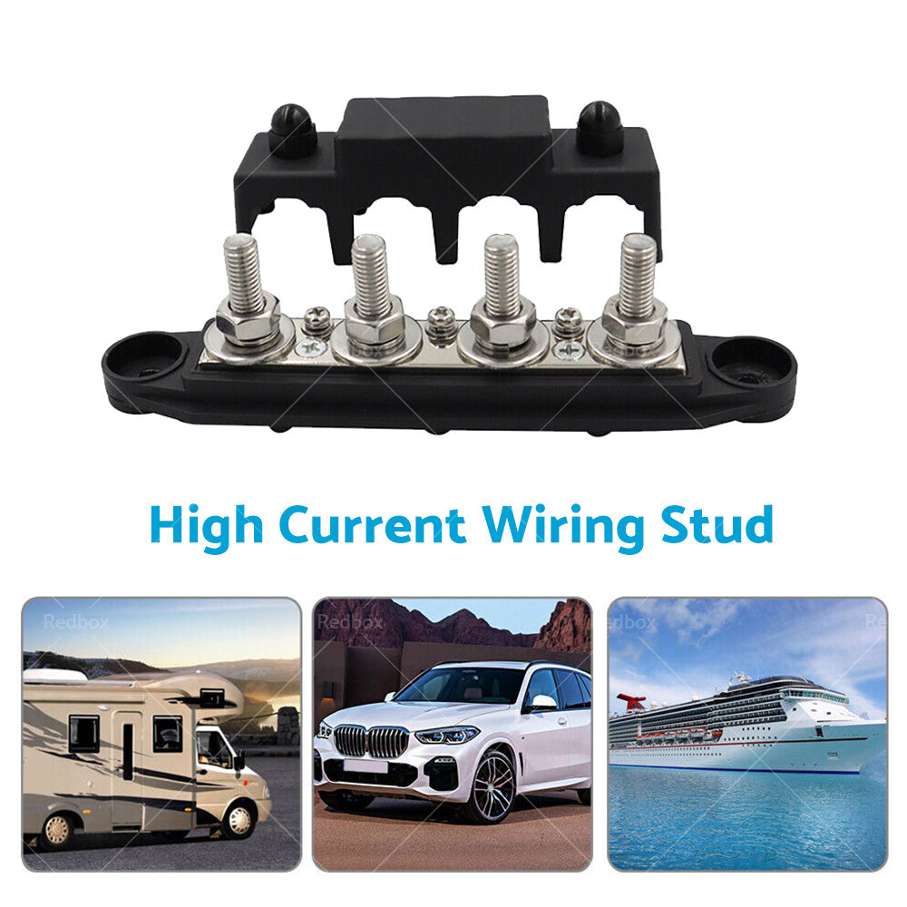 {{ 2PCS M10 4 Post 250A DC 48V Studs Bus Bar Power Distribution Box Terminal Block }} - Buy Car Parts Online at {{ Kaka Auto Parts }}.