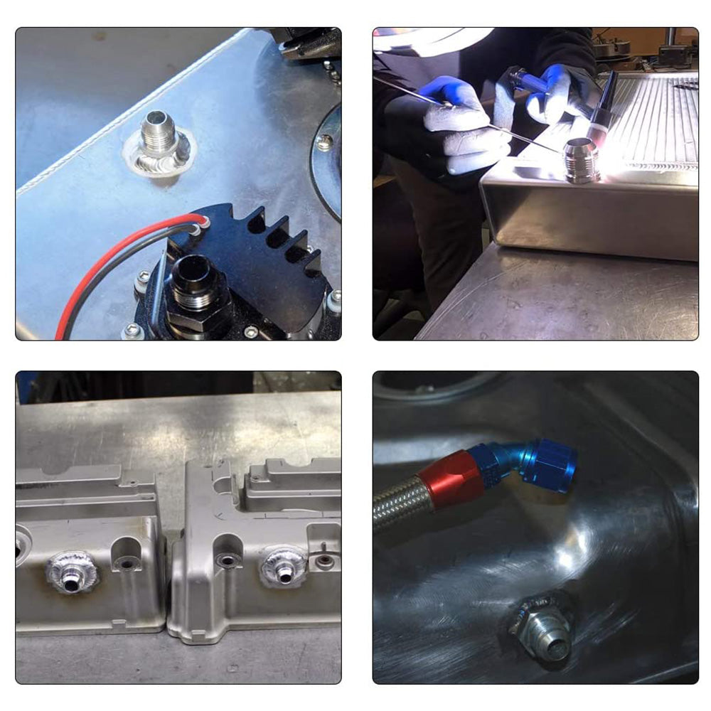 AN8 Male Aluminium Weld-On JIC Bungs x 2 Fitting -10AN JXSS032-10-A