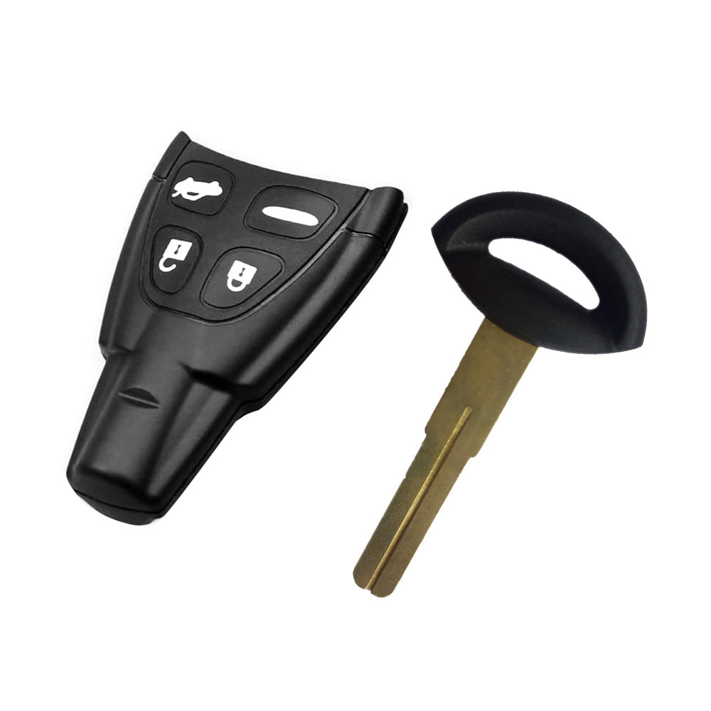 4-Button Remote Key Shell Case Suitable For SAAB 9-3 / 9-5 With Or Without Blade