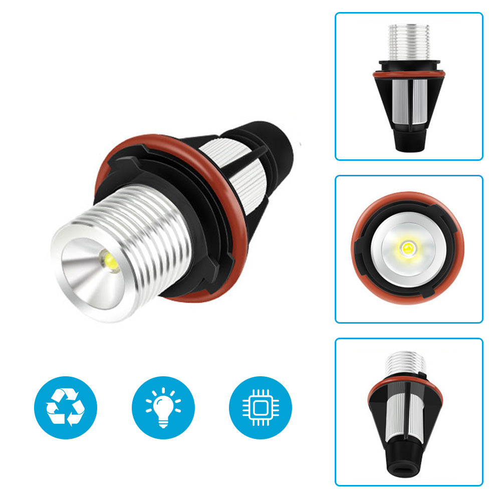 2x Angel Eyes LED Halo Ring Light Bulbs Error Free Suitable For BMW X5 E39 E53 E60 E61 E63