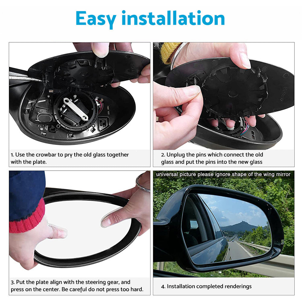 Left Side Mirror Glass With Base Suitable For Holden Cruze JG JH 2009-2016