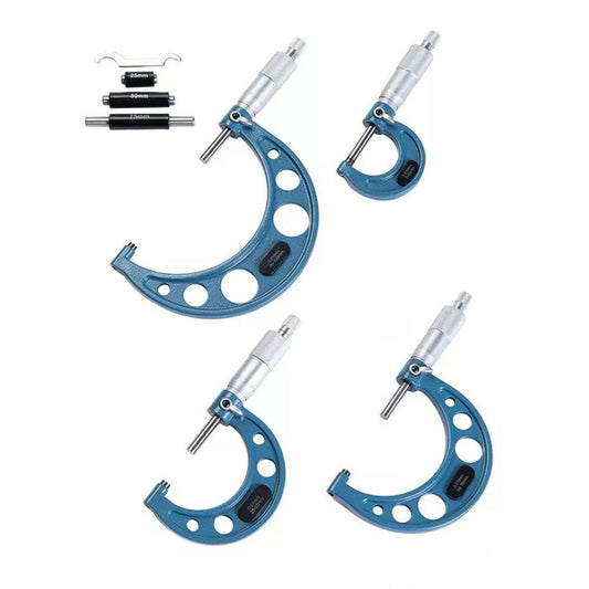 4x Outside Micrometer Set 0–100mm Carbide Tip Precision Measuring Tool 0.01mm Suitable For Machinist