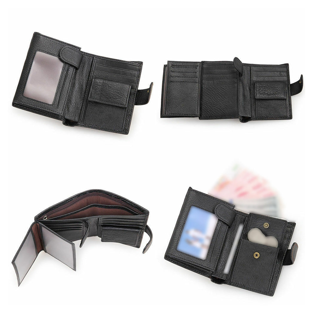 RFID Blocking Slim Leather Trifold Wallet With Credit Card Holder Suitable For Men