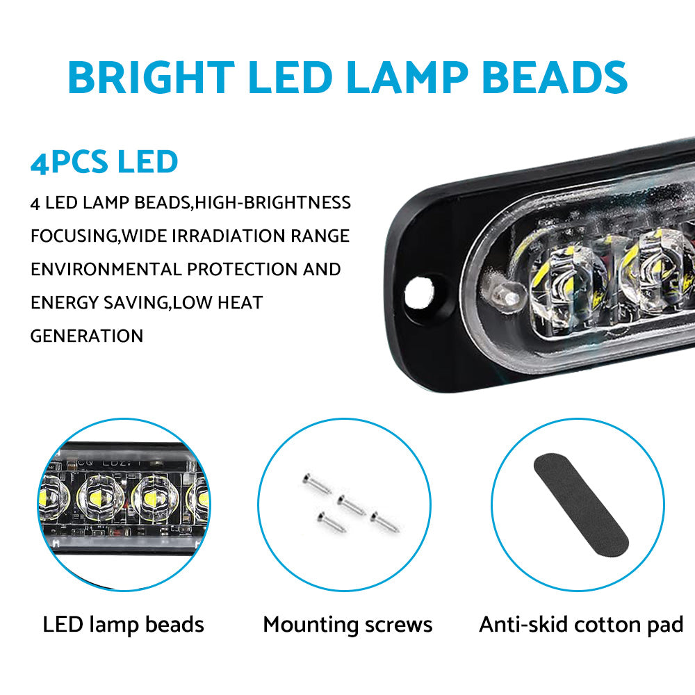 White 4LED Clearance Side Marker Light Suitable For Truck, Trailer & Caravan