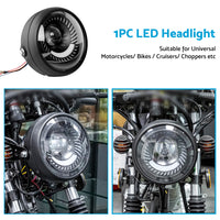 Motorcycle 6. 5inch LED Headlight DRL Hi Lo Running Light Suitable For Cafe Racer