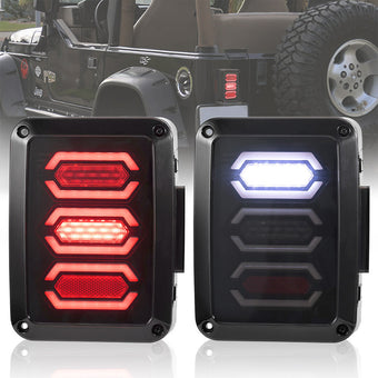 compare product Smoked LED Tail Lights Rear Lamp Suitable For Jeep Wrangler JK 2007-2017