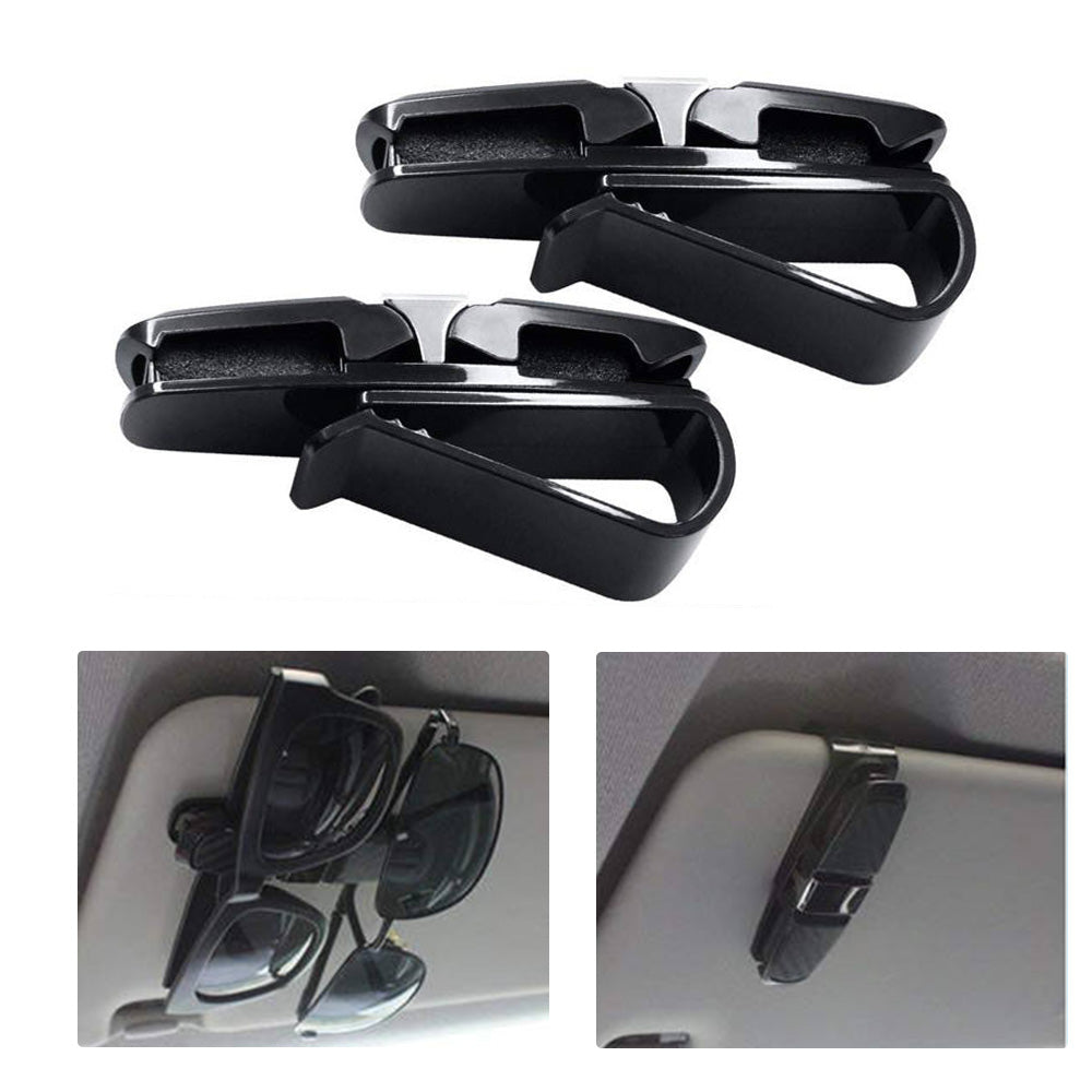 2x Car Sunglasses Holder Clip Case Eyeglasses Ticket Card Mount