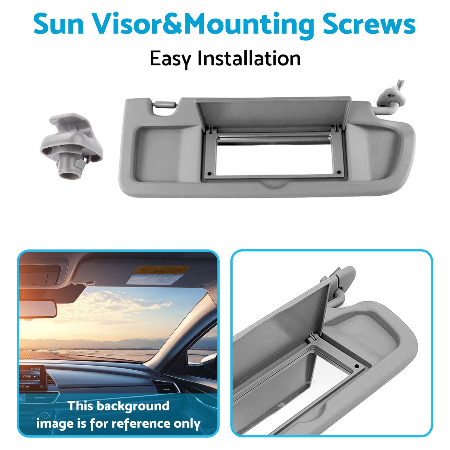 {{ Right Driver Side Sun Visor&Mounting Screws Suitable for Honda Civic FD 06~12 }} - Buy Car Parts Online at {{ Kaka Auto Parts }}.