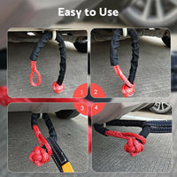 {{ Recovery Pulley Kit Suitable For Winch Ropes 3/8in 1/2in Soft Shackle Red Black }} - Buy Car Parts Online at {{ Kaka Auto Parts }}.