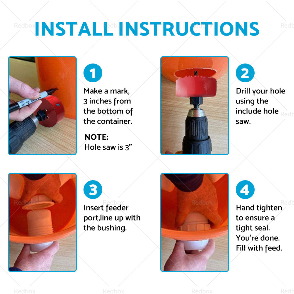 {{ Chicken Feeder Poultry Pro Feeder DIY Port PVC Gravity Fed Chicke Feeder }} - Buy Car Parts Online at {{ Kaka Auto Parts }}.