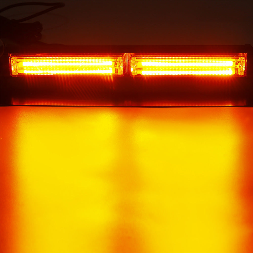 Amber Bar LED Flashing Beacon Strobe Warning Light Car Truck For Windshield Dash