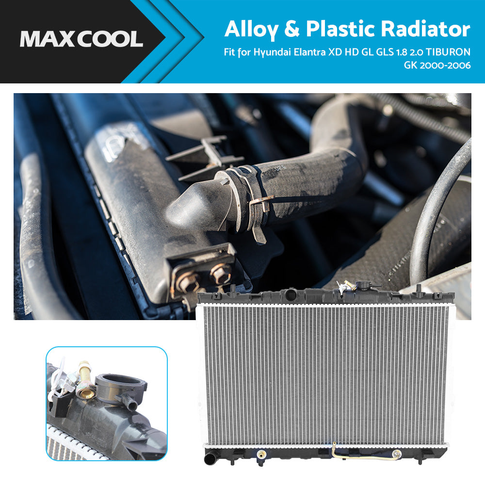 {{ Radiator Rad Fit Hyundai Elantra XD HD GL GLS 1. 8 2. 0 TIBURON GK 2000-2006 }} - Buy Car Parts Online at {{ Kaka Auto Parts }}.