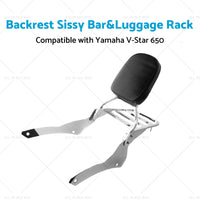 {{ Chrome Backrest Sissy Bar Luggage Rack Suitable for Yamaha Vstar 400 650 98-18 }} - Buy Car Parts Online at {{ Kaka Auto Parts }}.
