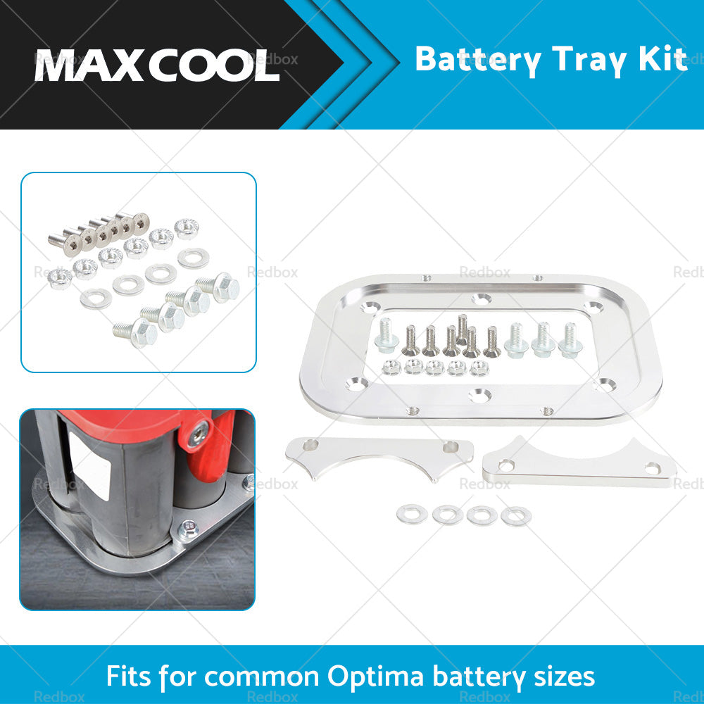 {{ Billet Aluminum Battery Relocation Tray Hold Down Mount For 34 or 78 Optima Battery }} - Buy Car Parts Online at {{ Kaka Auto Parts }}.