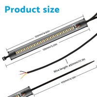 2x LED Universal Motorcycle Fork Turn Signal Indicator Blinker Amber Light Strip Suitable For Motorcycle