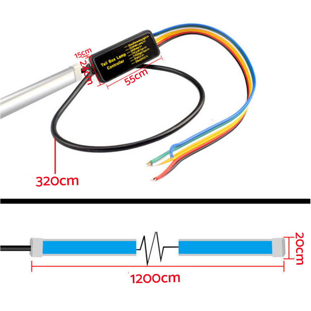 Truck Tailgate LED Strip Bar Reverse Brake Turn Signal Tail Light Waterproof Suitable For Truck