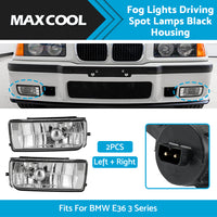 {{ 2PCS Fog Lights Driving Spot Lamps Black Housing Fits For BMW 92-98 E36 3 Series }} - Buy Car Parts Online at {{ Kaka Auto Parts }}.