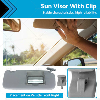 compare product Sun Visor With Clip Front Right Side Suitable For Hyundai Getz 2002-2011 Grey
