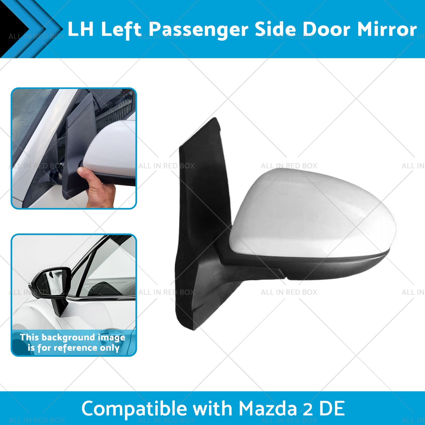 {{ LH Left Passenger Side Door Mirror Suitable for 3 Wires Mazda 2 DE 06 or 07-14 }} - Buy Car Parts Online at {{ Kaka Auto Parts }}.