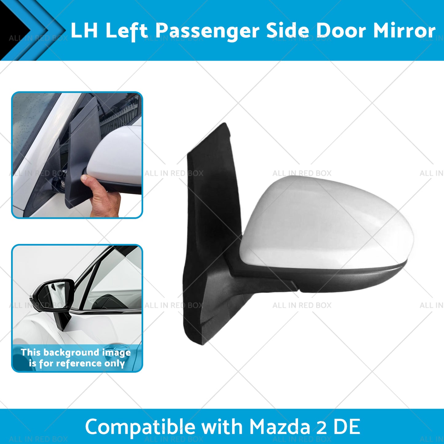 {{ LH Left Passenger Side Door Mirror Suitable for 3 Wires Mazda 2 DE 06 or 07-14 }} - Buy Car Parts Online at {{ Kaka Auto Parts }}.