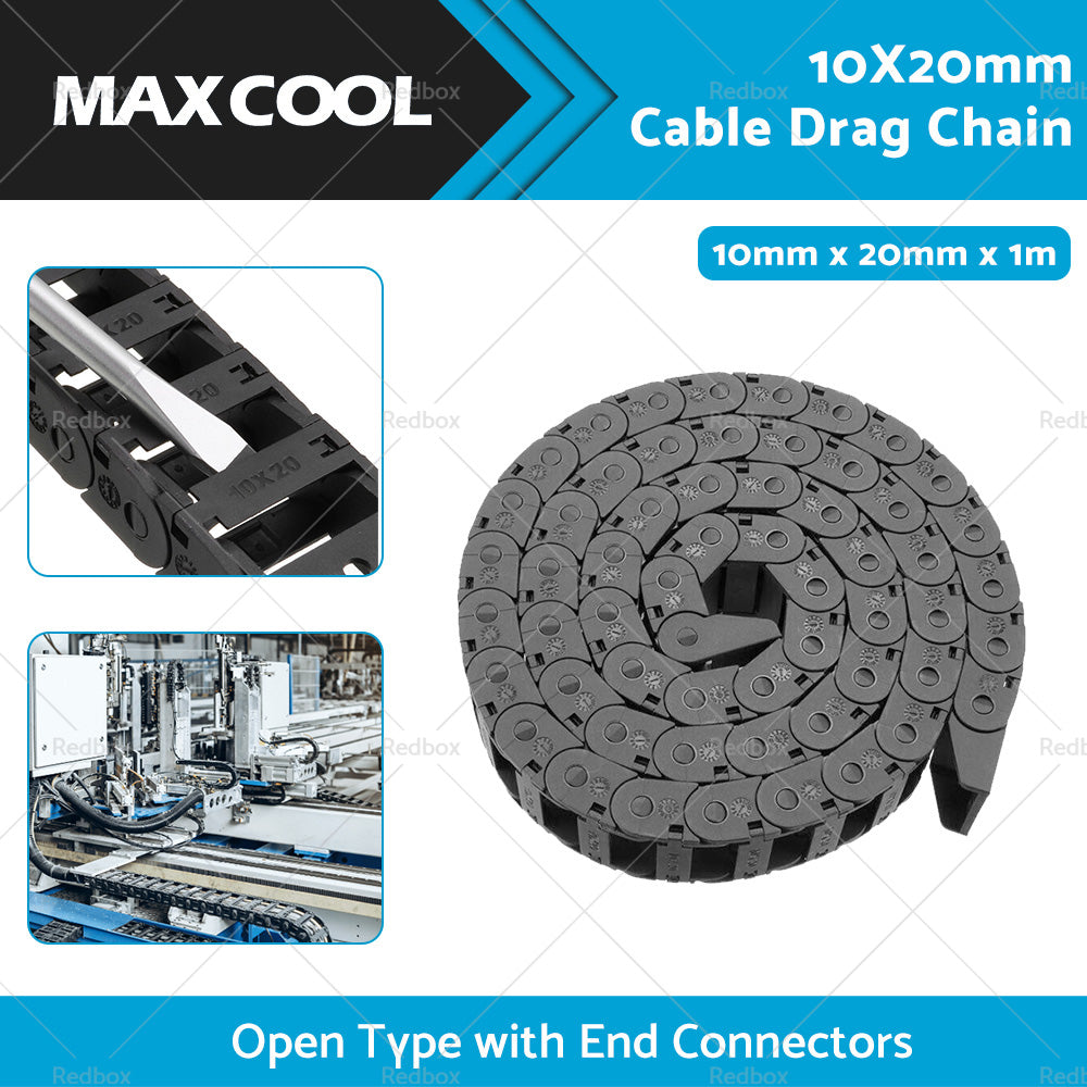 {{ 10mmX20mm 1Meter Drag Chain Cable Carrier Open Type with End Connectors Plastic }} - Buy Car Parts Online at {{ Kaka Auto Parts }}.