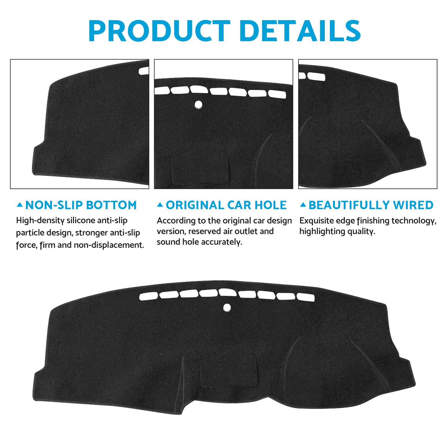 Black Dashboard Sun Cover Dash Mat Suitable For Haval H6 LUX 2016-2020