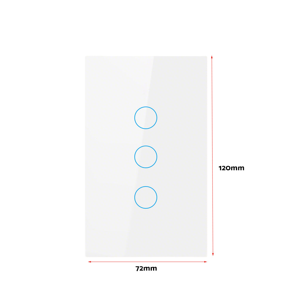 1Piece 1/2/3 Gang Touch Wall Light Switch LED 1 Way Touch Glass Switch