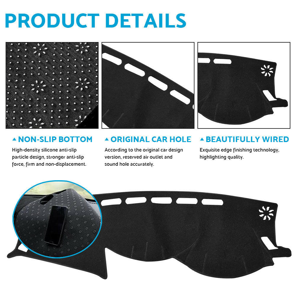 Non-Slip Dash Mat Dashboard Cover Suitable For Nissan Navara D23 NP300 ST-X ST SL PRO-4X 2021–2022