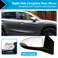 {{ Door Mirror Suitable for Toyota Corolla ZRE182 12-18 Hatch Right White Heated }} - Buy Car Parts Online at {{ Kaka Auto Parts }}.