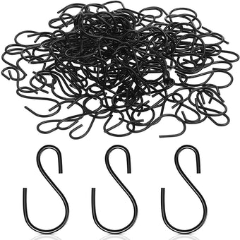 compare product S Shaped Hooks Small Metal for Hanging Plants Mini Ornament Hooks Black Hangers