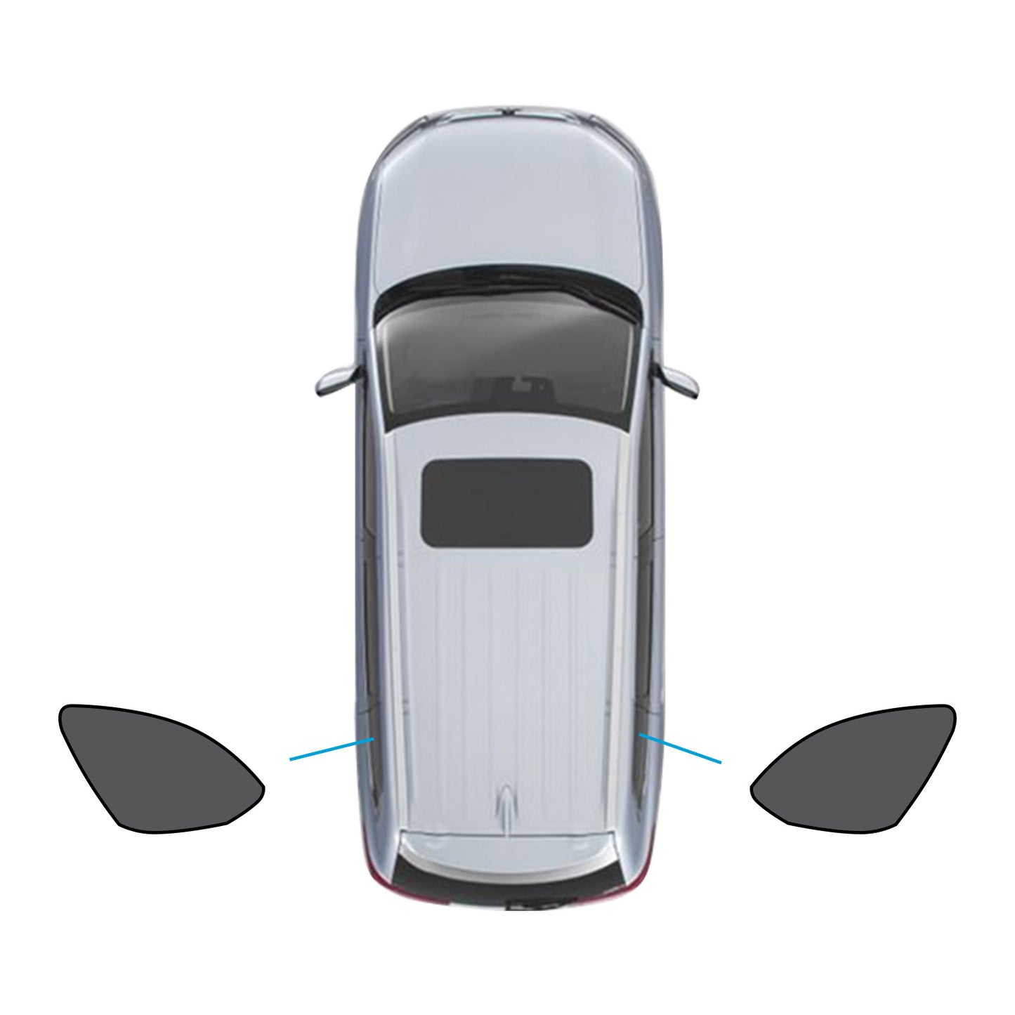 {{ 2x Triangular Car Window Sun Shades Suitable for Mazda CX-9 16-25 UVA Protection }} - Buy Car Parts Online at {{ Kaka Auto Parts }}.