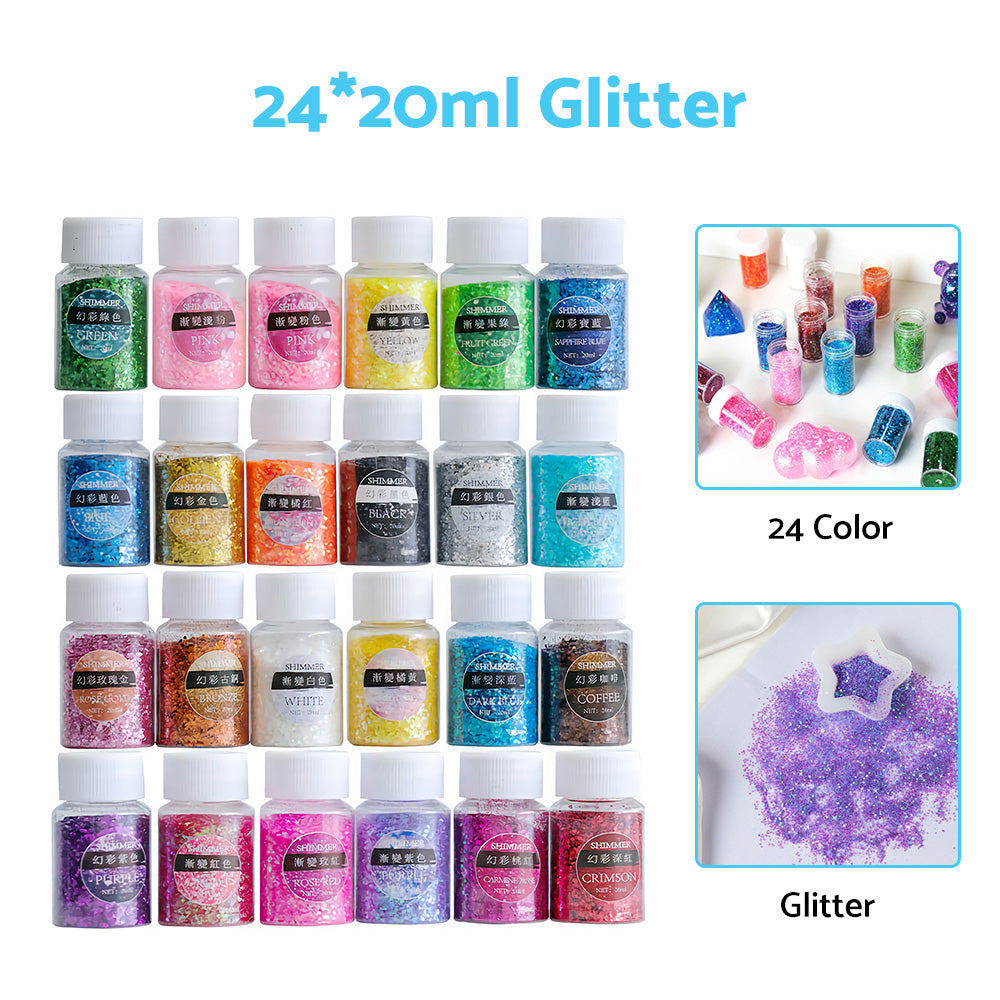 {{ 24 * 20ml Colors Glitter Pigment Debris Resin Epoxy Dream Flash Powder Crafts }} - Buy Car Parts Online at {{ Kaka Auto Parts }}.