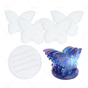 compare product Epoxy Resin 4PCS Butterfly Shaped Coaster molds  Holder Mold for Silicone Resin