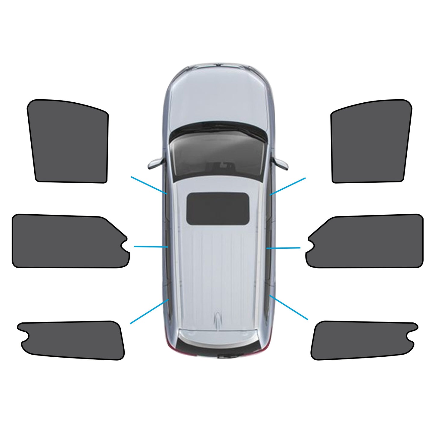 {{ 6x Car Window Shades Suitable for LDV G10 2014-Present Front&Rear&Triangular }} - Buy Car Parts Online at {{ Kaka Auto Parts }}.