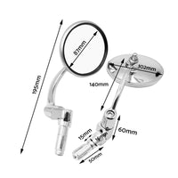 Chrome Round Rearview Bar End Mirror Suitable For Motorcycle / Chopper / Racer