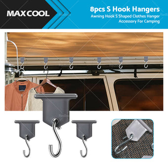 compare product 8 Pack Awing S Hook Hanger to Suit Rails Track Caravan Motorhome Stainless Steel