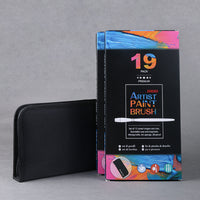 Artist Paint Brush Set 19x Suitable For Watercolour, Acrylic, and Oil Painting with Sponge Brushes