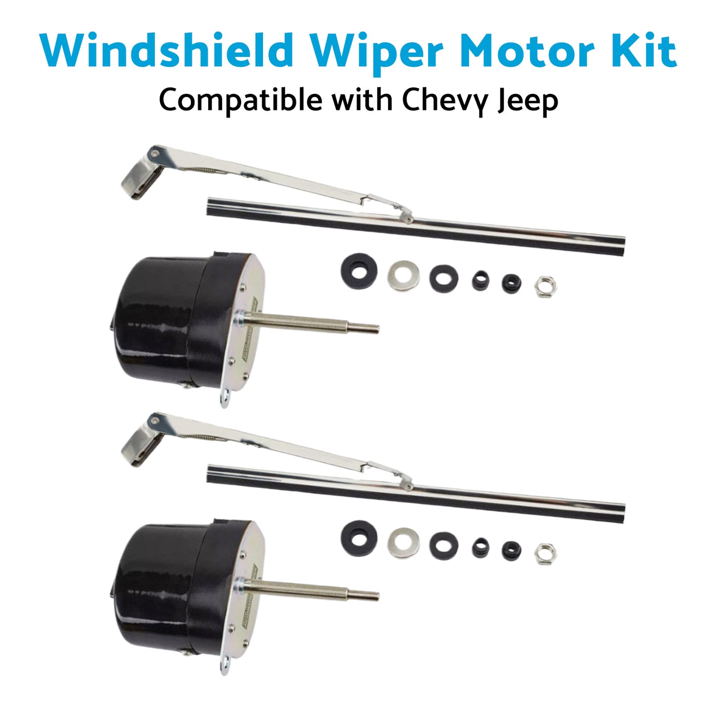 {{ Universal Windshield Wiper Motor Kit Suitable for Chevy Jeep Vintage Classic Car }} - Buy Car Parts Online at {{ Kaka Auto Parts }}.