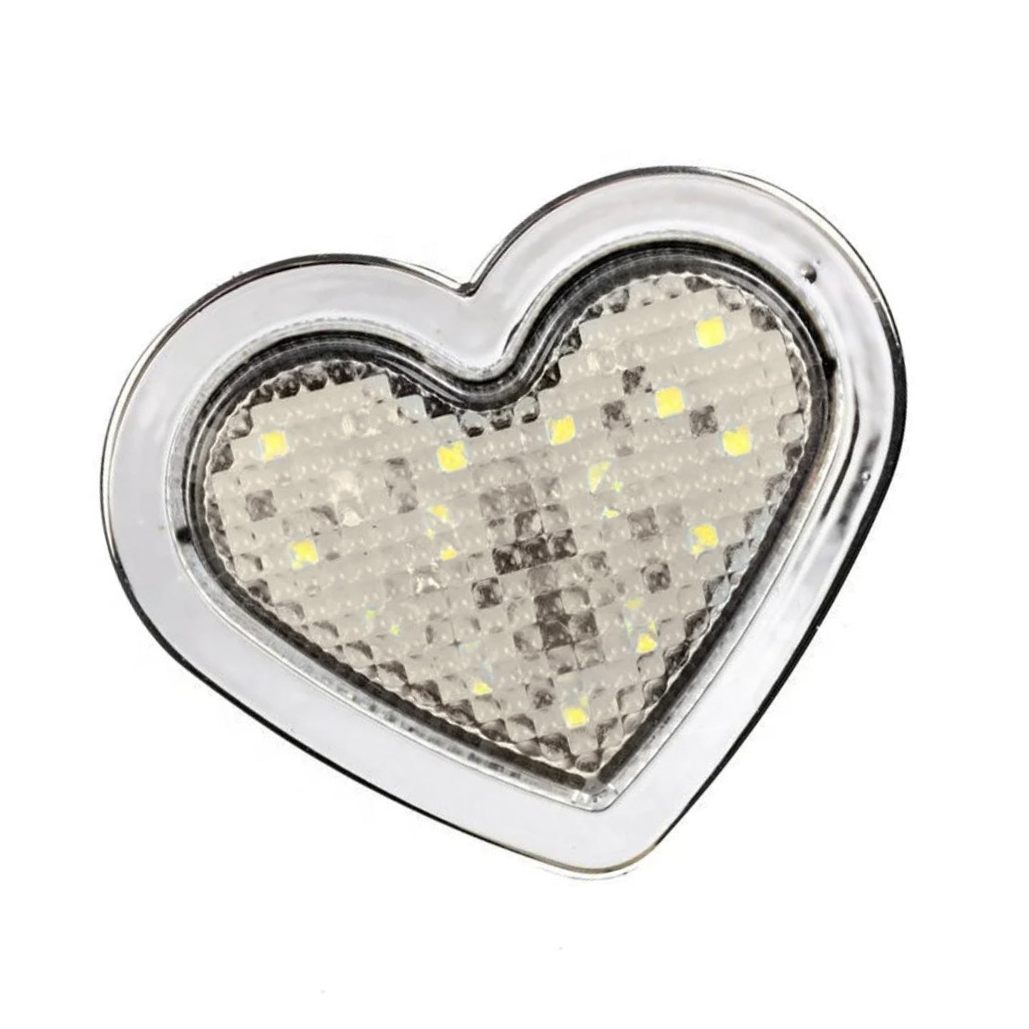 Pair of 12V LED Side Marker Indicators Suitable For Heart Clear Flash White