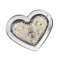 Pair of 12V LED Side Marker Indicators Suitable For Heart Clear Flash White