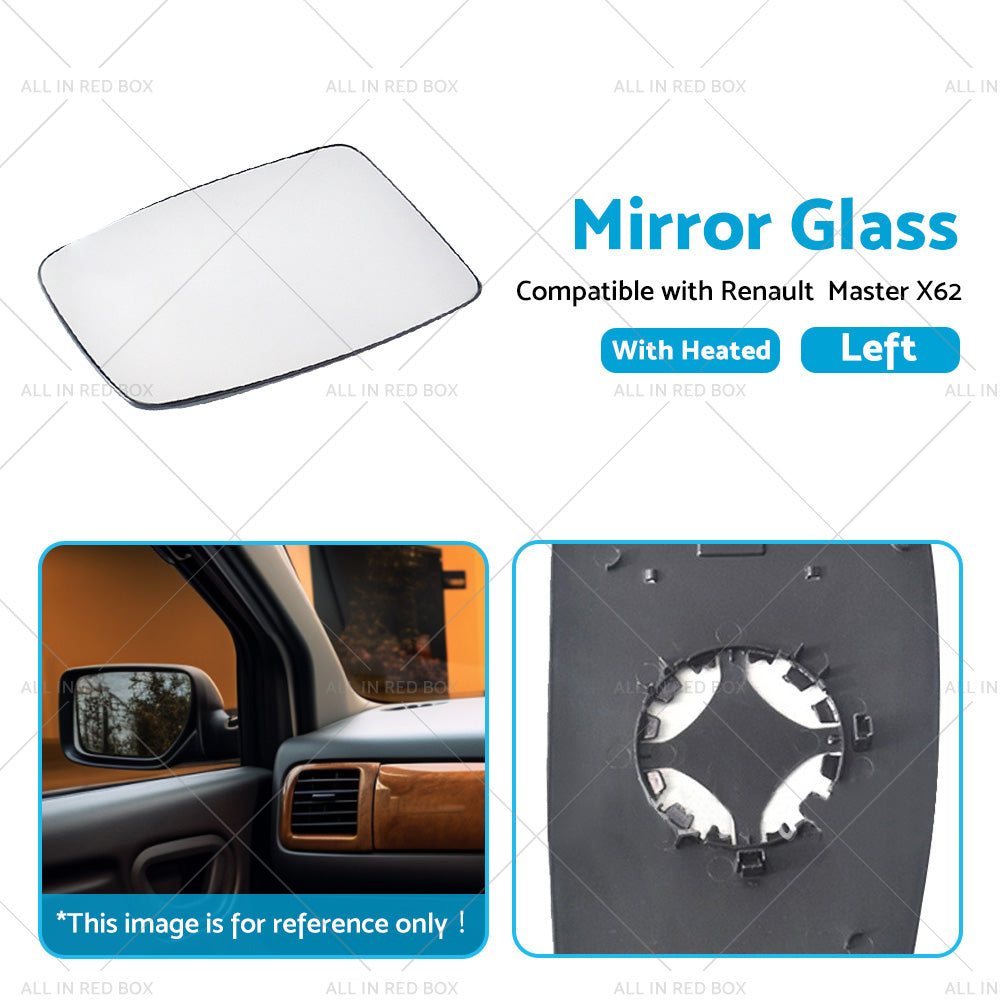 {{ Left Mirror Glass Suitable for Renault Master X62 2010-2019 Heated Convex Base }} - Buy Car Parts Online at {{ Kaka Auto Parts }}.