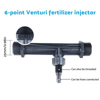Irrigation Venturi Fertilizer Injector Kit 1/2 & 3/4 Water Tube Switch Filter Suitable For Garden Systems