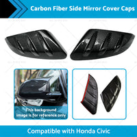 {{ 2x Carbon Fiber Side Mirror Cover Caps Suitable for 16-21 Honda Civic }} - Buy Car Parts Online at {{ Kaka Auto Parts }}.