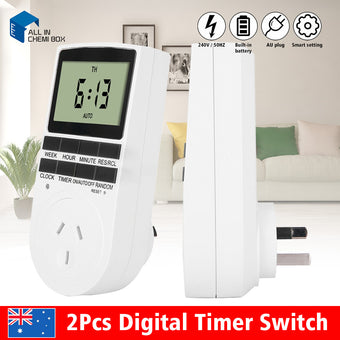 compare product 2Pcs 240V LCD Digital Timer Switch Automation Socket Electric Programmable Power