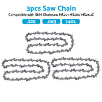 {{ 3PCS Chainsaw Chain 74DL 325. 063 Semi Chisel Suitable for 18 inch  Stihl MS291 MS260 }} - Buy Car Parts Online at {{ Kaka Auto Parts }}.