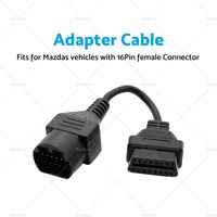 {{ For Mazda 17 Pin to 16 Pin Female OBD2 Car Diagnostic Connector Adapter Cable }} - Buy Car Parts Online at {{ Kaka Auto Parts }}.