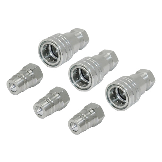 3 Sets 1 or 2 Inch BSP Hydraulic ISO Poppet Quick Release Couplings Suitable For Tractor