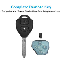 Complete Remote Key Suitable For Toyota Corolla Hiace Rav4 Tarago 2007-2010